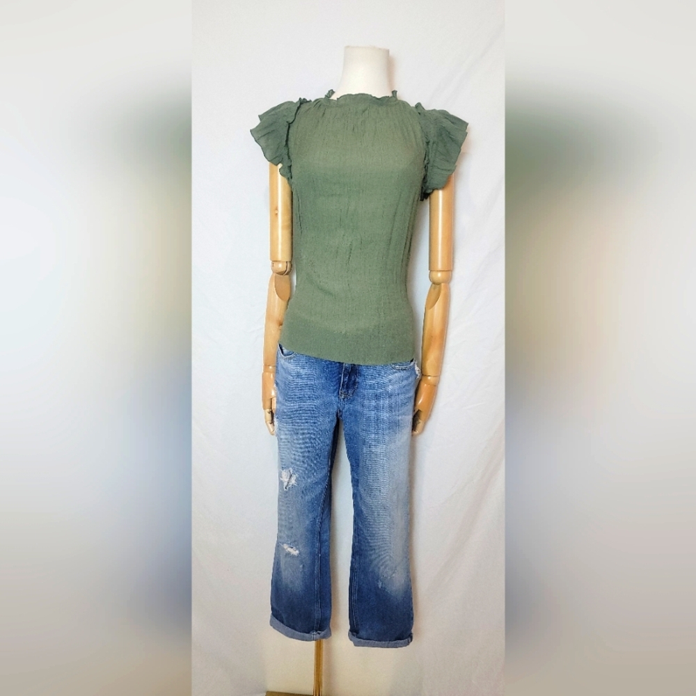 Nanette Lepore Womens Blouse Sage, Size Small